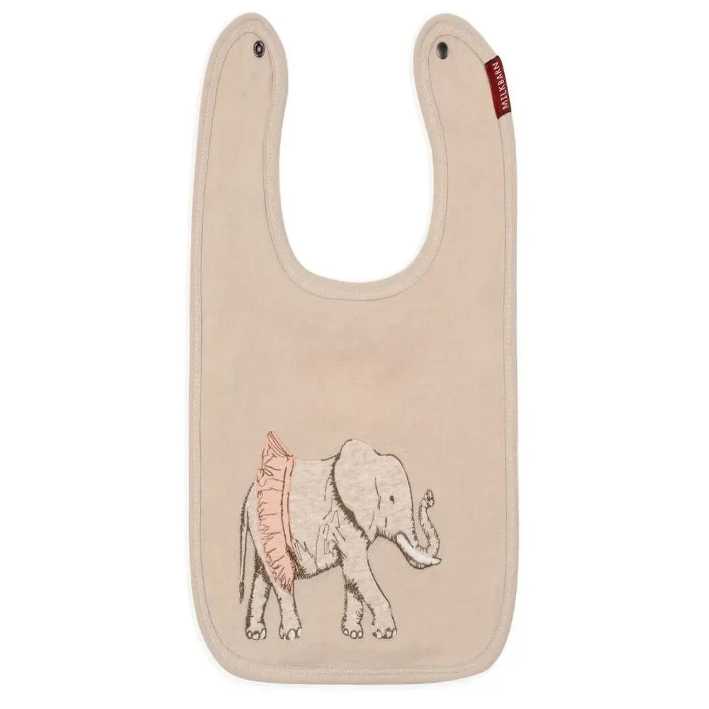 Milkbarn Applique Linen Bib - Giraffe